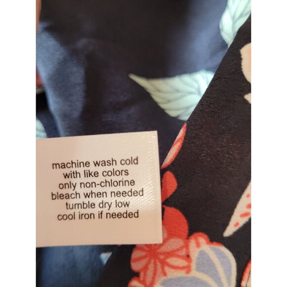 Lane Bryant Womens Floral Tie-Neck Blouse 22/24 Plus Size Long Sleeve Polyester - Picture 7 of 7